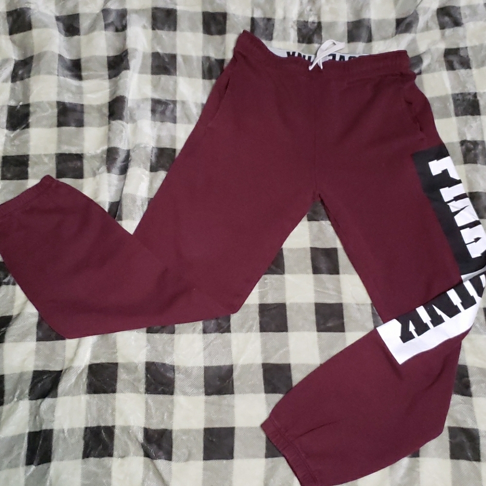 Pink maroon sweatpants